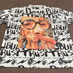 Publik Trust Graphic T-Shirt XXL Bold Portrait Print Streetwear